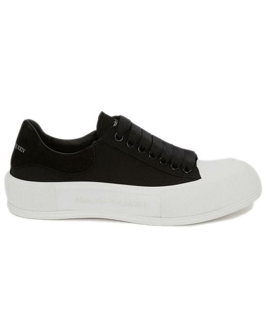 McQueen Black (Wmns) Deck Skate Plimsoll Lace Up