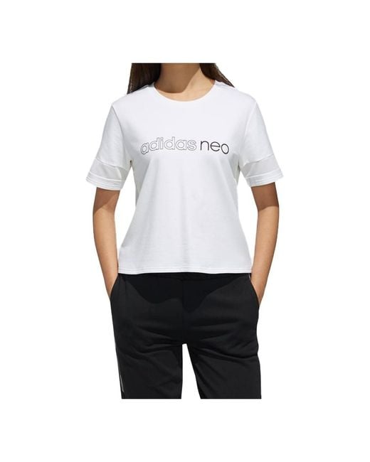 Adidas Gray (Wmns) Neo Sweat Hd Ss Sports Round-Neck
