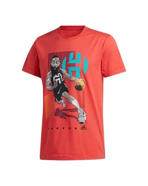 Adidas Red Basketball Sports Short Sleeve for men