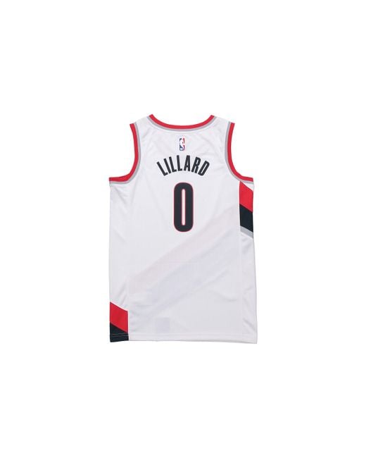 Nike Red Damian Lillard Trail Blazers Association Edition Nba Swingman Jersey for men