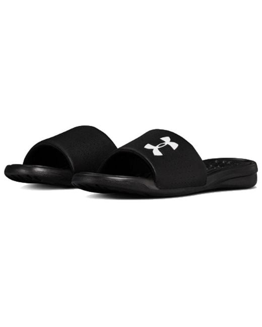 Under Armour Black Playmaker Fixed Strap Slippers for men