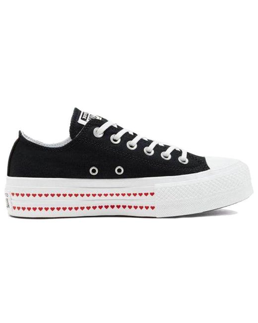 Converse Black (Wmns) Chuck Taylor All Star Lift Low 'Love Fearlessly'