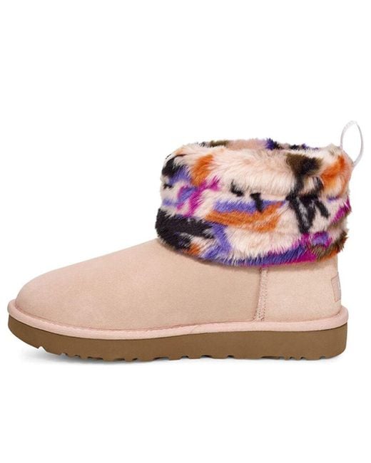 UGG Fluff Mini Quilted Motlee in Pink Lyst