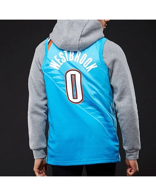 Nike Blue Nba Russell Westbrook City Edition (Oklahoma City Thunder) Swingman Jersey for men