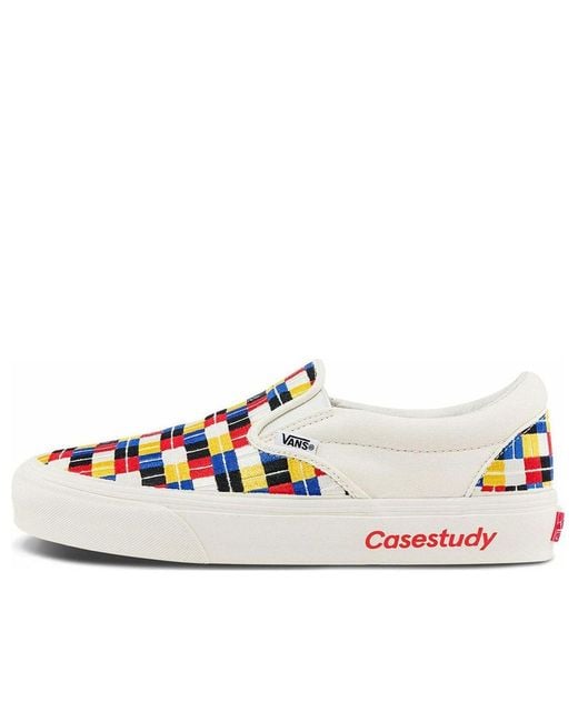 Vans White Classic Slip-On Vlt Lx X Casestudy 'Multi Cherkered' for men