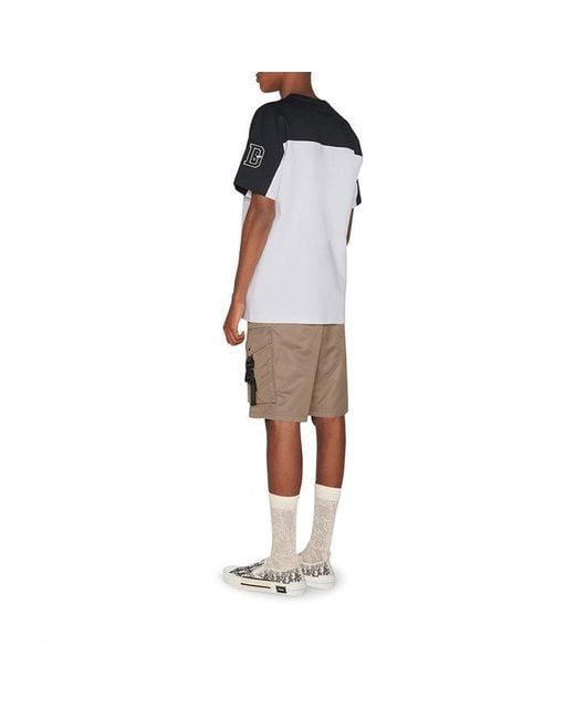 Dior Black Logo Colorblock Round Neck Short Sleeve T-Shirt for men