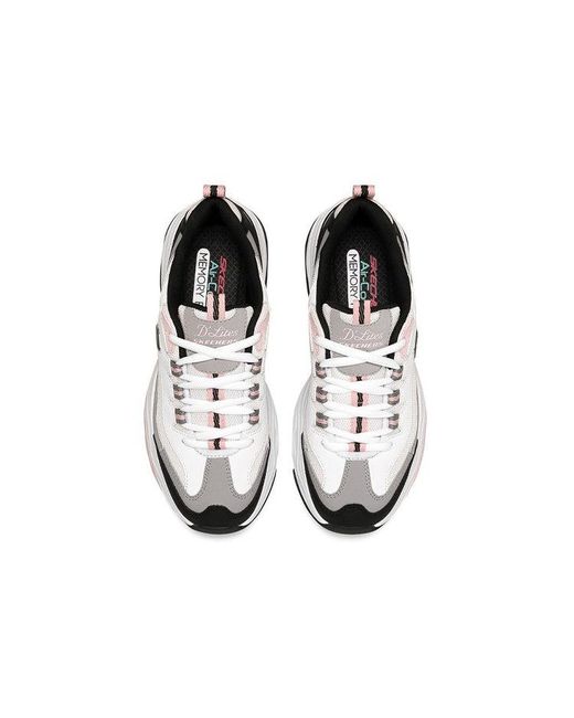 Skechers White (Wmns) D'Lites Low-Dad Shoes