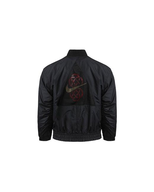 Nike Black Kyrie Protect Irving Sports Print Basketball Jacket For for men