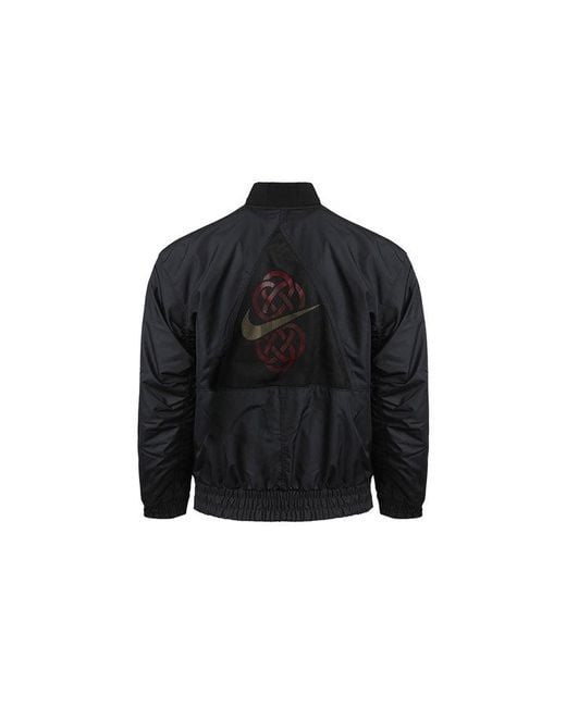 Nike Black Kyrie Protect Irving Sports Print Basketball Jacket For for men