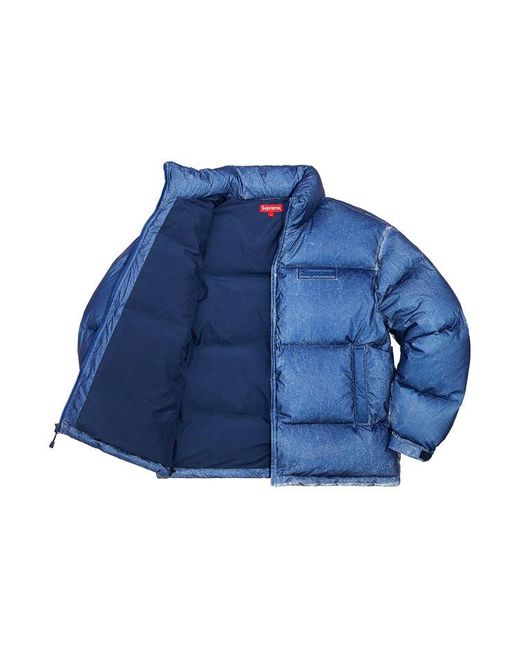 Supreme Blue Reflective Speckled Down Jacket for men