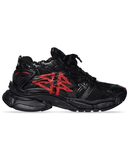 Balenciaga Red Runner Graffiti Sneakers And Mesh And Nylon' for men