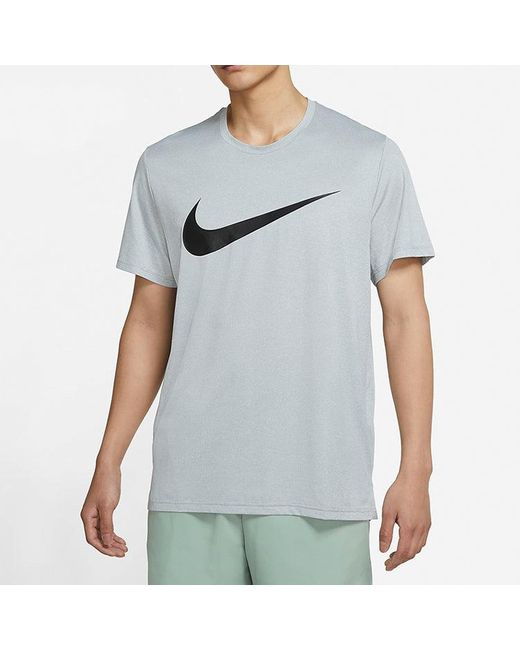 Nike Gray Logo Printing Breathable Quick Dry Sports Short Sleeve for men
