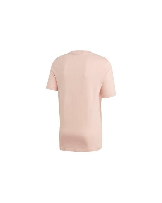 Adidas Pink Originals Sprt 3S Tee Logo Printing Sports Short Sleeve for men
