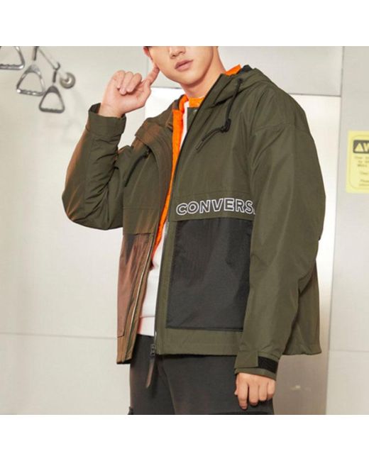 Converse Green Premium Short Down Jacket 'Cargo Khaki' for men