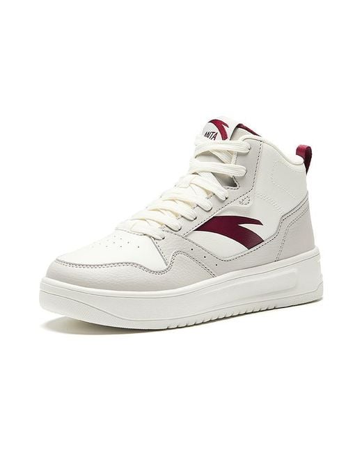 Anta White (Wmns) Skateboarding Series Sneakers High Burgundy'