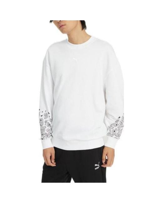PUMA White Paisley Graphic Crew for men
