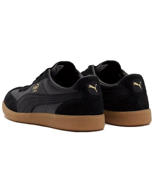 PUMA Black Liga Leather Retro Shoe for men