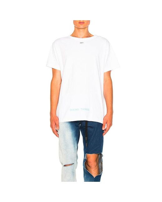 Off-White c/o Virgil Abloh White Printing Short Sleeve Loose Fit for men