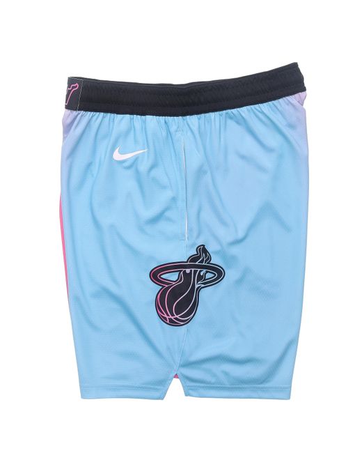 Nike Nba Swingman Shorts City Edition Miami Heat Colorblock Sports Basketball Purplered for men