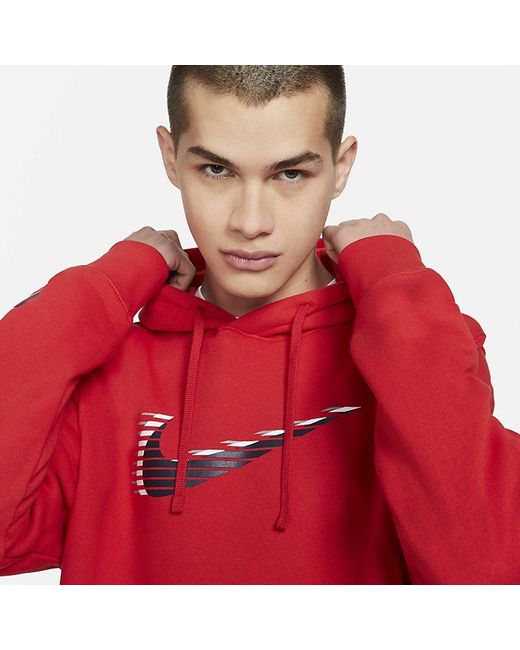Nike Sportswear Club Pull Over Hoodie in Red for Men | Lyst