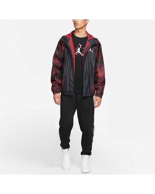 Nike Red Jordan Legacy Aj6 Lightweight Hooded Woven Jacket Gym for men