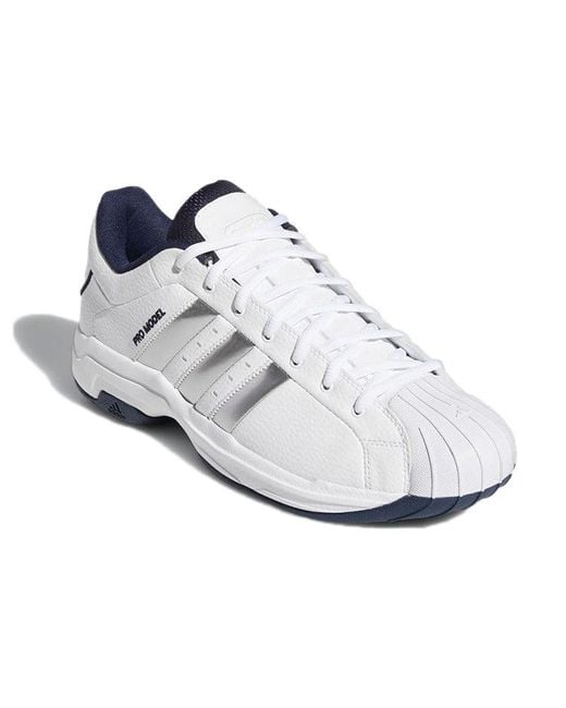 Adidas White Pro Model 2G Low Metallic' for men
