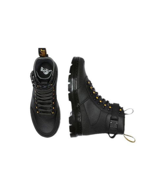 Dr. Martens Black Combs Tech Coated Canvas Casual Boots