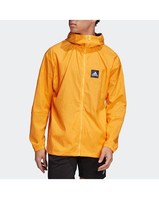 Adidas Orange Wnd Primeblue Jacket for men