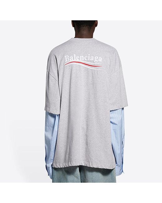 Balenciaga Blue Political Campaign Layered T-Shirt for men