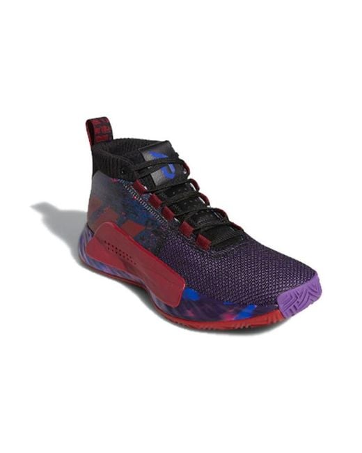 Adidas Purple Dame 5 Lillard Basketball 'Cblack Cburgu Scarle' for men
