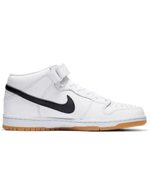 Nike White Sb Dunk Mid Label' for men