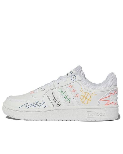 Adidas White (Wmns) Hoops 3.0 Shoes Muti-Color'