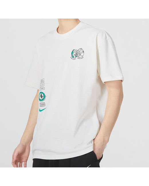 Nike White Bonsai Alphabet Casual Printing Short Sleeve for men