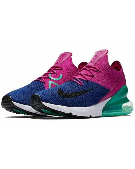 Nike Blue Air Max 270 Flyknit 'Fuchsia Flash' for men