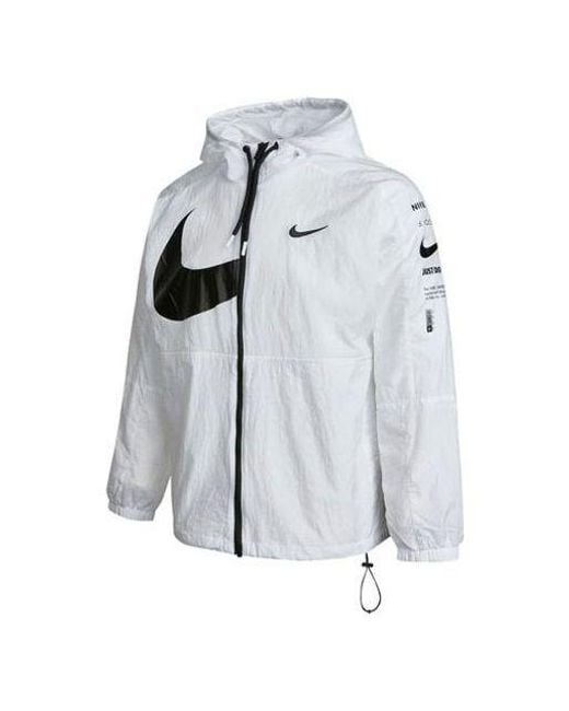 Nike Blue Swoosh Logo Printed Wind Proof Jacket for men