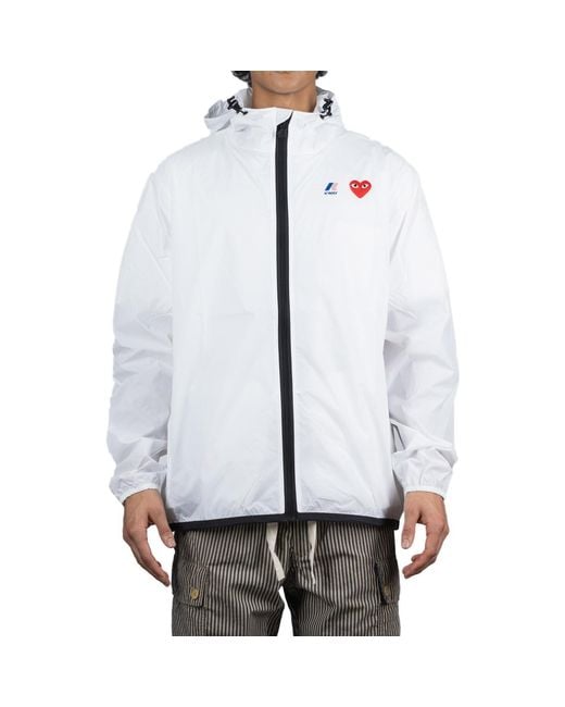 COMME DES GARÇONS PLAY White X K-Way Jacket Full Zip