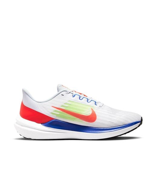 Nike White Air Zoom Winflo 9 'Bright Crimson Racer' for men
