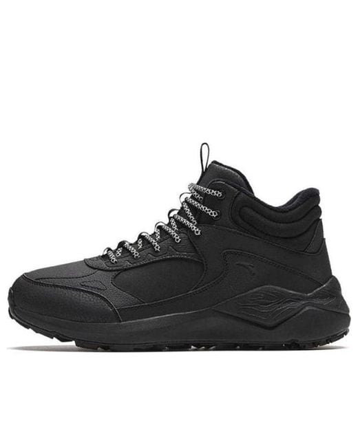 Anta Black Mid Top Hiking Shoes for men