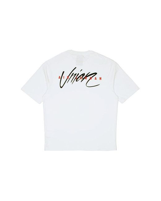 Nike White X Union La Dunk Printing Sports Round Neck T-Shirt Asia Sizing for men