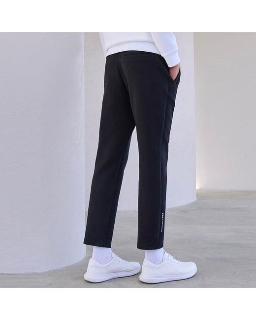 Fila Black Logo Printed Straight Padded Sports Pants for men
