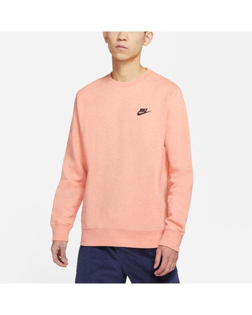 Nike Orange Sportswear Alphabet Logo Round Neck Long Sleeves Apricot for men