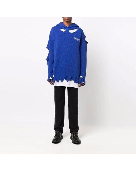 Balenciaga Blue Political Campaign Destroyed Hoodie