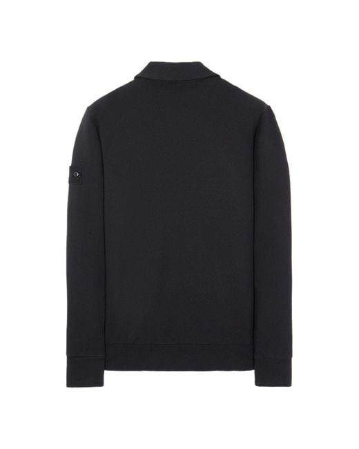 Stone Island Blue Ghost Half Zip Collared Sweat for men