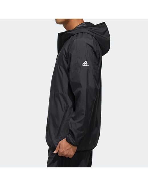 Adidas Black Windbreaker Hooded Jacket for men