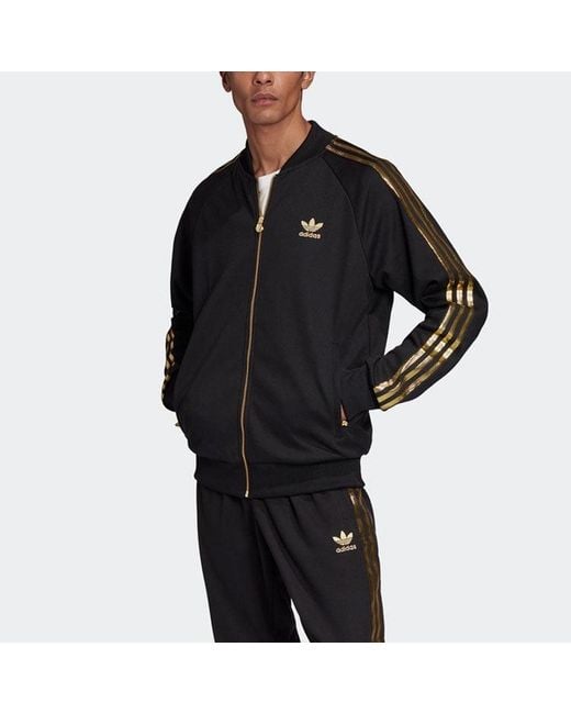 Adidas Black Originals Sst 24 Track Jacket Stripe Retro Sports for men
