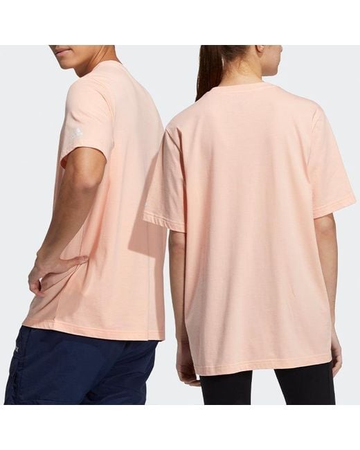 Adidas Pink Printing Round-Neck