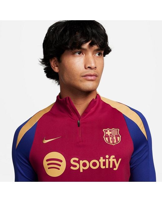 Nike Red Fc Barcelona Strike Dri-Fit Football Drill Top Deep Royal' for men