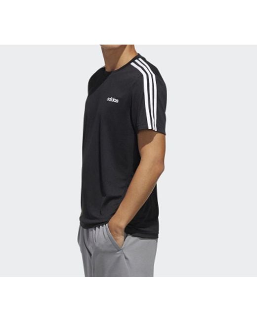 Adidas Black Stripe Logo Alphabet Short Sleeve for men