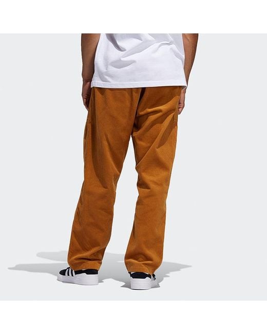 Adidas Brown Originals Corduroy Loose Sports Straight Casual Pants/Trousers for men