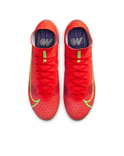 Nike Red Mercurial Superfly 8 Elite Ag Artificial Grass Neon' for men